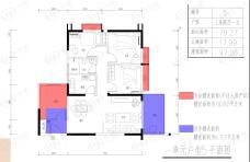 幸福魔方二期一单元5号房三房二厅一卫97.26户型图