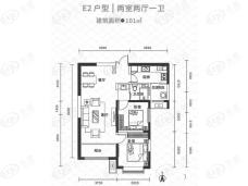 银河国际居住区三期E2户型户型图