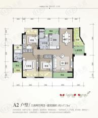 青扬六和房型: 三房;  面积段: 140 －150 平方米;户型图