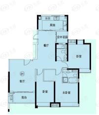 嘉汇城5栋标准层01户型户型图