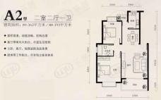 翠堤春晓房型: 二房;  面积段: 76 －89 平方米;户型图