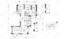 伍兹公寓B户型建筑面积约：175平米户型图