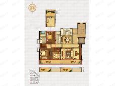 融信杭州公馆3室2厅2卫户型图