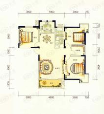 金地国际城A户型A20号楼1至17层 三室两厅一卫户型图