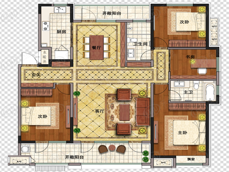 菏泽牡丹华地·翡翠公园户型解密 起价约5300元/㎡