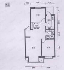 假日小城一期房型: 二房;  面积段: 81 －100 平方米;户型图