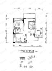 凤凰山一号2室2厅1卫户型图