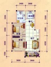 馨苑幸福里2室2厅1卫户型图