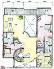 白云堡豪苑1731型别墅二层平面图户型图