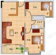 浮山天籁2室2厅2卫户型图