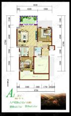 天籁谷国际度假区A户型 两室一厅一卫 套内约61.41㎡ 赠送入室花园户型图