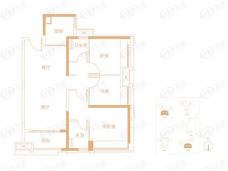 保利葉公馆3室2厅2卫户型图