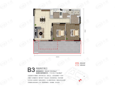 绿城·海棠潮鸣2室2厅2卫户型图