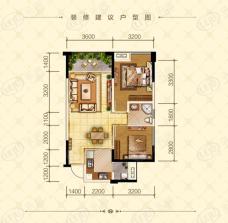 宜宾天悦府B1-1两室两厅单卫户型图