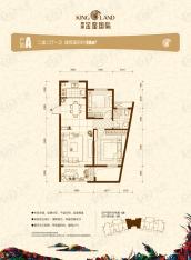 旗滨金銮国际2室2厅1卫户型图