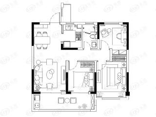 胥江城市花园A2户型户型图