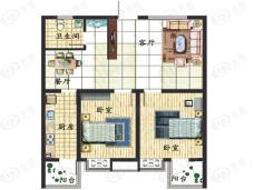 栖里凤台山庄2室2厅1卫户型图