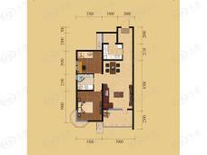 金岸红堡高层公寓A2两室两厅一卫户型图
