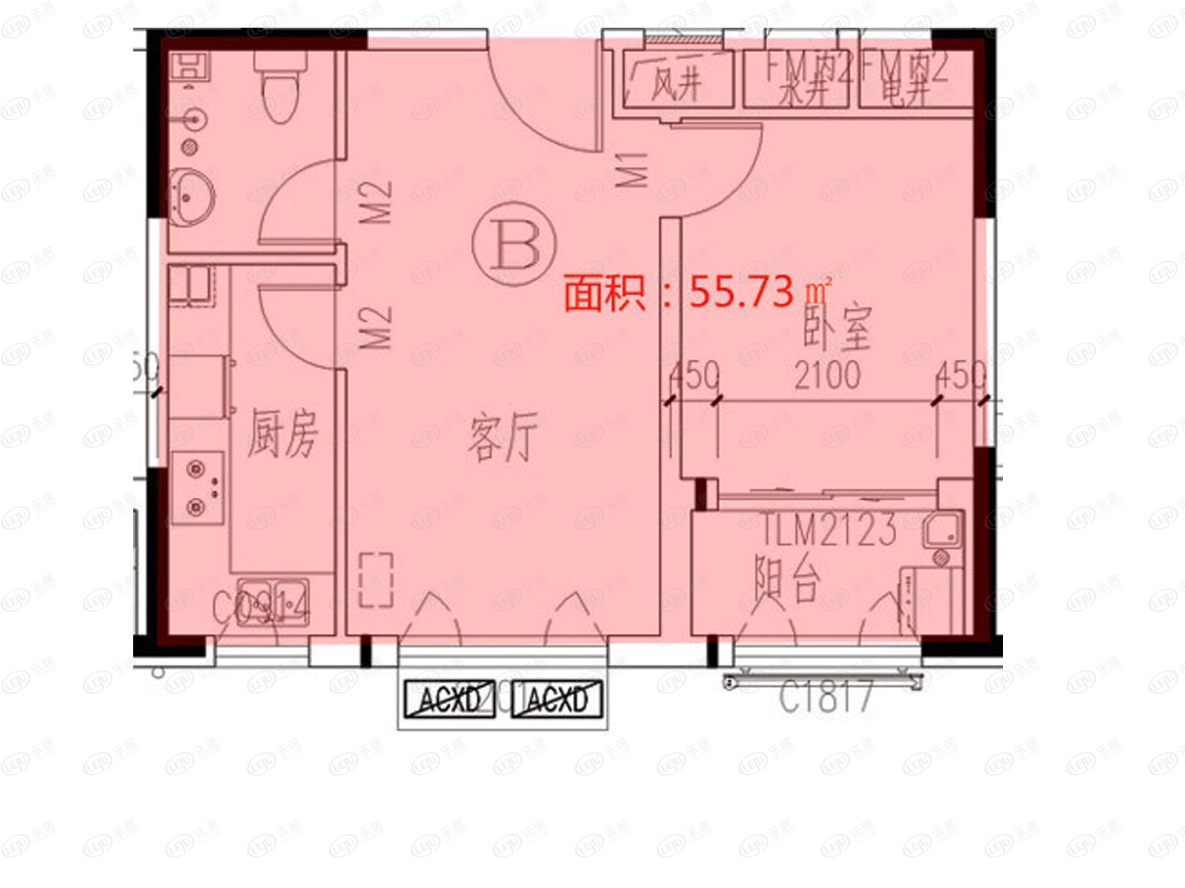 裕昌·文轩一居室户型图解密 均价约12000元/㎡