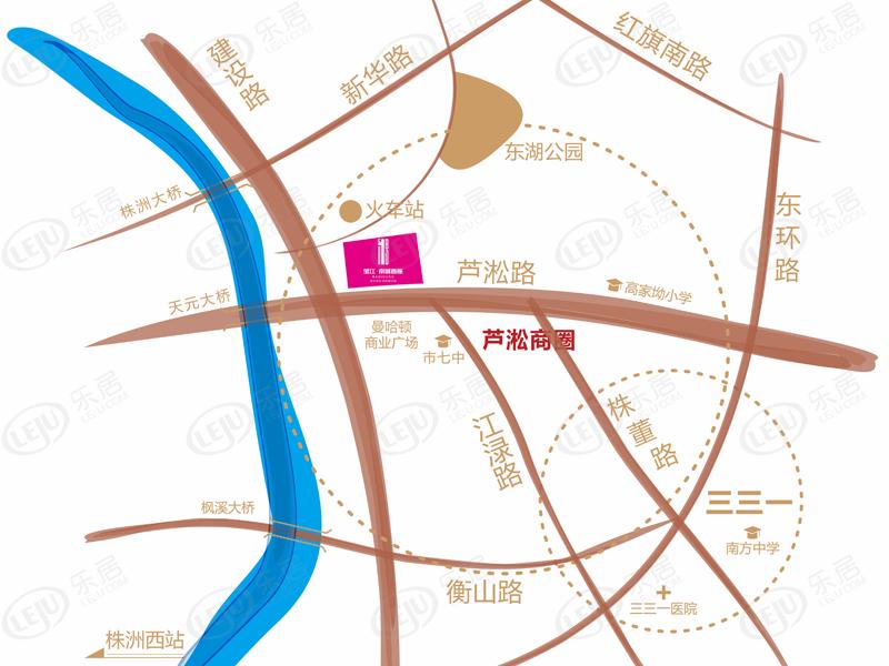 株洲市芦淞区宝江南城首座现正热销中 户型面积106.54~128.44㎡