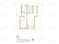 唐山恒茂国际都会F户型 两室两厅两卫户型图