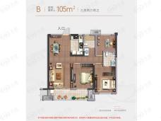 阳光城花满墅B-105㎡户型户型图