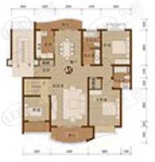 绅园房型: 三房;  面积段: 140 －170 平方米;
户型图