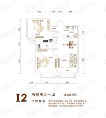 首创国际城I2二室二厅一卫户型图