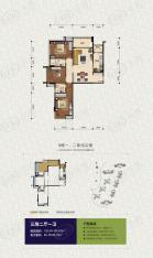 公园里3室2厅1卫户型图