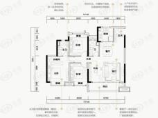 实地荆门紫薇雅著3室2厅2卫户型图