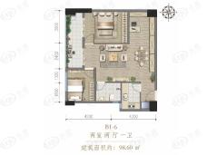 南阳财富公馆2室2厅1卫户型图