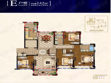 嘉华香湖郡G2户型 172m² 4室2厅3卫户型图