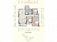 置信丽都•花园城3室2厅2卫户型图