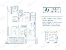 虞城建业·山水湖城3室2厅2卫户型图