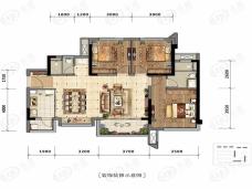 领地蘭台府3室2厅2卫户型图