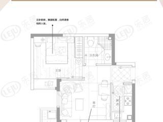 布谷布谷1室1厅1卫45平方米户型图