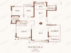 西安恒大悦龙台4室2厅2卫户型图