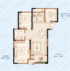 绿洲白马公馆3室2厅1卫户型图