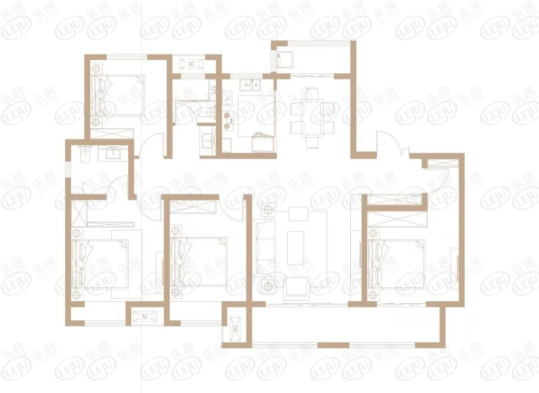 红旗华地泓府 户型建面约112~155㎡