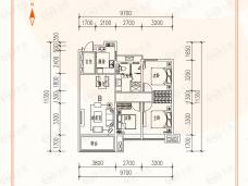 永康芒果社区3室2厅1卫户型图