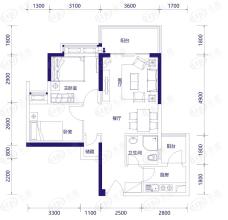 唯景轩2室2厅1卫户型图