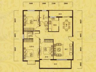 翡翠一品B1-1 2-2  3室2厅2卫户型图