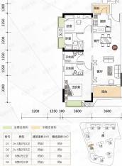 联诚智博丽海花园3室2厅户型图