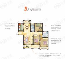 建业菊香里3室2厅2卫户型图