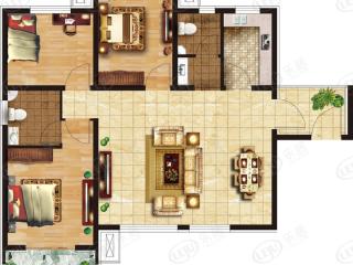 溪杉樾三室两厅两卫户型户型图