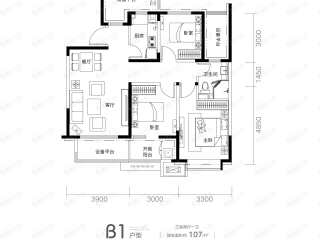 恒大正承世家B1户型户型图