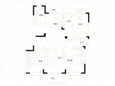 恒泰中心3室2厅2卫户型图