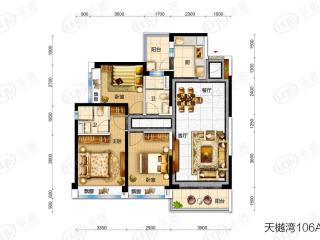 鑫洲·湖心岛1号A户型户型图