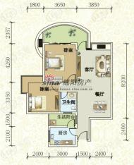 贵熙帝景2室2厅1卫户型图