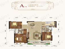 汨罗大汉龙城3室2厅2卫户型图